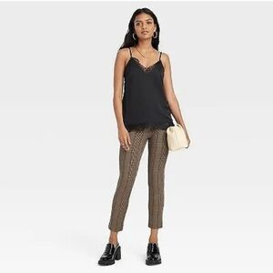 a new day Brown Plaid Skinny Pants